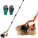 72 Inch Rotary Cultivator Tool, Hand Tiller for Gardening, 2-in-1 Garden Cultivator with Adjustable Handle for Loosening Soil and Weeder