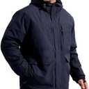 FREE SOLDIER Men's Waterproof Ski Jacket Fleece Lined Warm Winter Snow Coat with Hood Fully Taped Seams, Size Large