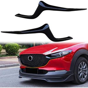 L2R for Mazda CX-30 CX30 2019 2020 2021 2022 2023 2024 Car Accessories Front Console Grill Cover Decor Strip Trim ABS Glossy Black 2pcs