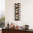 B4Life Wine Rack Wall Mounted for 9 Wine Bottles, Wood Wine Racks for Wall, Wine Holder Wine Bottle Racks for Kitchen, Dining Room, Bar-Dark Yellow