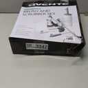 OVENTE 5pcs Scrub Brush Set with Wiper & Dustpan, Scrubbing Brushes for Household Use with Ergonomic Handle & Stiff Bristles Ideal for Cleaning Kitchen, Bathroom, Dishes, Tiles & Sink, White CTB018WGY