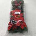 Hotop 6 Pcs Christmas Artificial Poinsettias Florals 19.6 Inch Large Christmas Poinsettia Decorations Red Green Christmas Flower Picks Stem for Christmas Tree Ornament Wreath DIY Xmas Party Decor