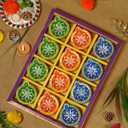 Handmade Terracotta Set of 12 Clay Diya for Diwali/Navratri Decorations Oil Lamp Tea Light Holder | Indian Festival Diyas for Pooja & Diwali Decorations Clay Diya (Multicolor)
