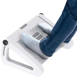 Foot Rest for Under Desk At Work - Six Heights Adjustable Under Desk Footrest - Ergonomic Foot Stools for Under Office Desks - Desks Foot Rest with Massage Rollers - Leg Rest for Chair (White)