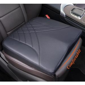 kingphenix Premium Car Seat Cushion, Memory Foam Driver Seat Cushion to Improve Driving View- Coccyx & Lower Back Pain Relief - Seat Cushion for Car, Truck, Office Chair (Leather Black)