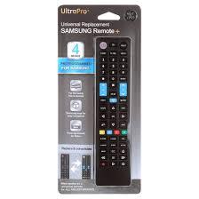 UltraPro Universal Remote Control for Samsung, Vizio, LG, Sony, Sharp, Roku, Apple TV, RCA, Panasonic, Smart TVs, Streaming Players, Blu-ray, DVD, 4-Device, Preset for Samsung, Black, 44235