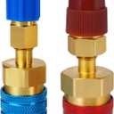 R1234yf Adapter Kit, R1234yf to R134a Conversion Quick Couplers, Blue and Red High Low Side Connector Conversion for Car Air Conditioning System Evacuation Recharging