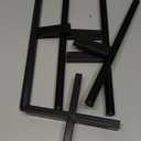 Stainless Steel Plant Stand Indoor Outdoor Corner Adjustable Width Fits 8 9 10 11 12 Inch Flower Pots(Black 2 Pack)