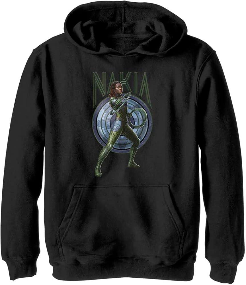 Marvel Boy's Nakia Shield Hoodie, Black, Large