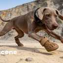 Dog Shoes for Hot Pavement - Comfortable Paw Protection for Medium & Large Dogs, Adjustable Strap & Non-Slip, Easy-Clean, Outdoor Sports Boots, Dog Booties for Summer Rain (Brown, M)