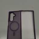 Magnetic Case for Samsung Galaxy Z fold 7 Case, Slim Translucent Matte Phone Cover with Shockproof TPU Frame & Scratch-Resistant PC Back, Strong Magnetic Ring, Purple