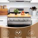 Noodle Board Stove Cover, X-Chef 30 x 22" Bamboo Cutting Board Stove Top Cover with Handles, for Electric Stovetop, Gas Burners, Sink Cover, RV (Wooden), 29.9"L x 22.8"W