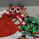 Unistylar Christmas Headwear Headbands and Glasses Set, Christmas Party Favors, Eyeglasses Headpieces Santa Hats Accessories