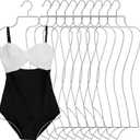 Lounsweer 10 Pack Bathing Suit Hangers Bikini Display Lingerie Wire Hangers Full Body Shape Metal Swimsuit Rack for Bra Boutique Closet Women (Silver), 31.3 x 14.4 inches