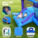 Hapfan Inflatable Bounce House for Big Kids, 15ft x 12ft Large Outdoor Bouncy Castle with Wider Slide & Basketball Hoop, Great for Birthday Party, Blower Included, Holds 6 Kids 600lbs (Purple), 15.3' D * 12 W * 7.9' H