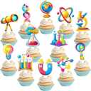 48 Pcs Science Cupcake Toppers Science Party Decorations
