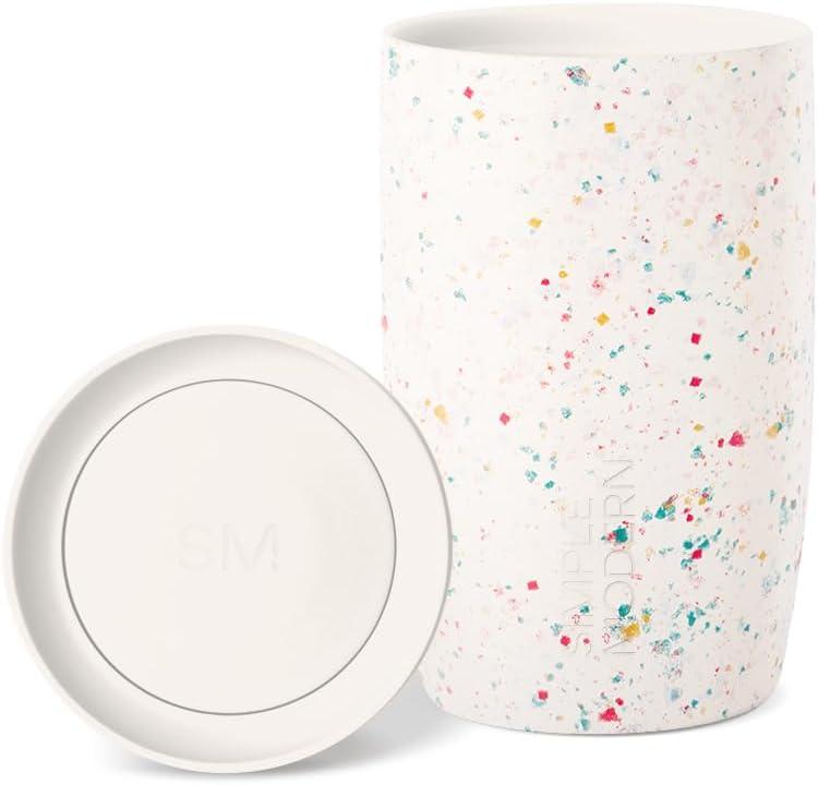Simple Modern Travel Coffee Mug Tumbler with 360 Lid | Ceramic-Lined Insulated Stainless Steel Cold Brew Iced Coffee Cup | Gifts for Women Men Her Him | Voyager Signature | 12oz | Cream Terrazzo
