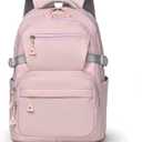 Preppy Aesthetic Large Laptop Backpack Y2K Vintage College Daypack for Travel Work Lightweight Waterproof Commute Bag (Pink)