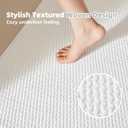 TYUU Bathroom Runner Rugs, Long Bath Mat Runner Washable Thin Quick Dry Low Pile Bathroom Runner Rugs Non Slip, White 24"x70", 2' x 5'10"