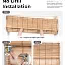 UNISHADES No Drill Cordless Bamboo Roman Shades, 35×72 in, Sand Tan