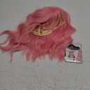 Light Pink Wig for Women Short Pastel Wavy Wigs Curly Bob Wigs with Bangs Shoulder Length Colorful Synthetic Wigs for Cosplay Costume Party Daily Use(14 Inches)