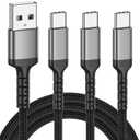 3ft USB C Charger Cord 3 Pack, Braided USB A to USB Type C Cable Fast Charging 3A Compatible with iPhone 15 Pro/Max Samsung Galaxy S22 Ultra Google Pixel 8 Pro