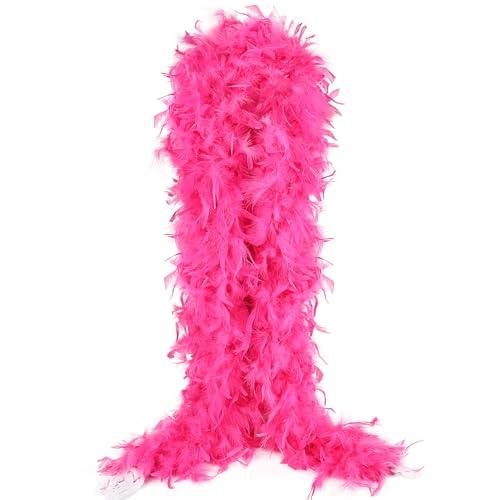 THARAHT Peach Red Chandelle Turkey Feather Boa 2Yard 100g for DIY Craft Home Dancing Wedding Party Halloween Costume Decoration Feather Boa