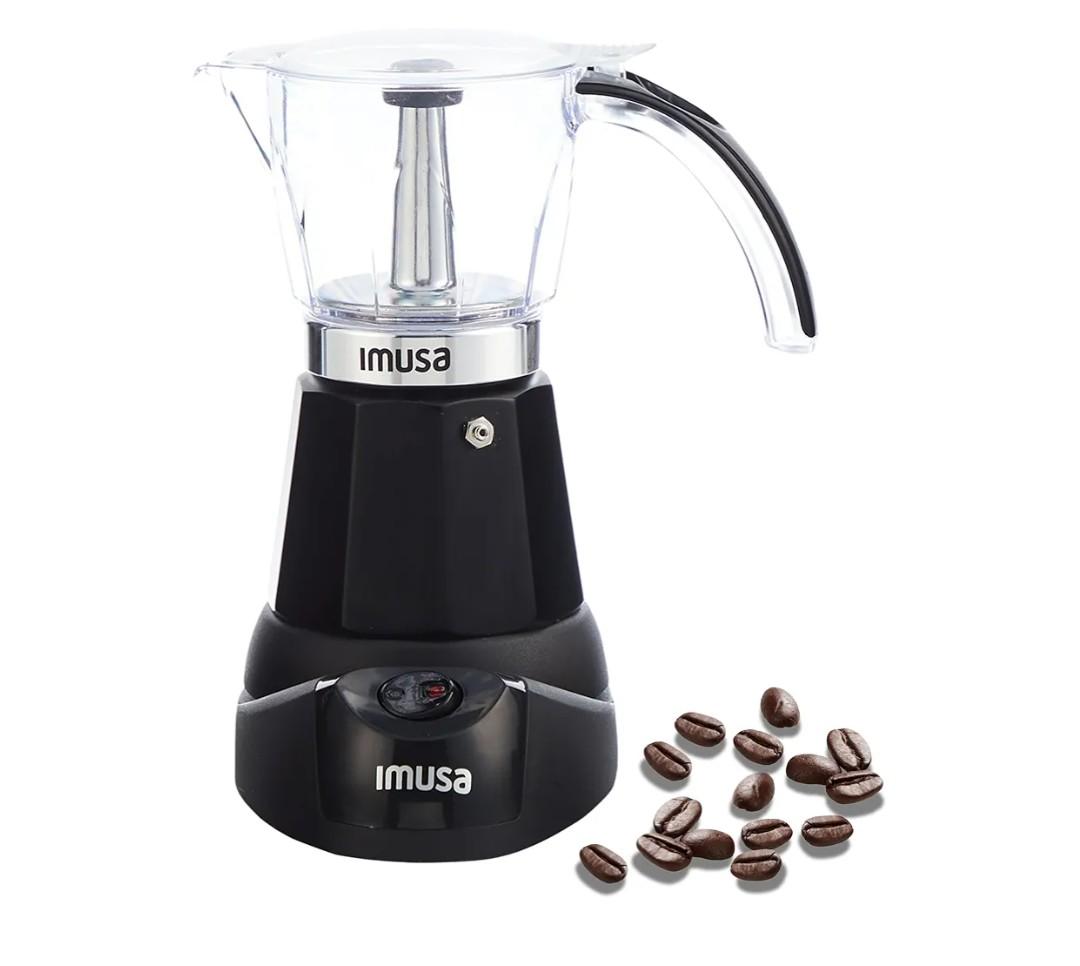 IMUSA 6 or 3 Cup Electric Espresso Maker Black Coffee Machine for Cuban Coffee, Moka and Espresso Drinks