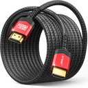 JSAUX Long HDMI Cable 15FT, HDMI 2.1 8K&4K Ultra High Speed Cord 48Gbps(8K@60Hz 7680x4320, 4K@120Hz) eARC HDR10 HDCP 2.2 & 2.3 3D, Compatible with PS5/PS4/X-Box/Roku TV/HDTV/Blu-ray/LG/Samsung QLED (Red)