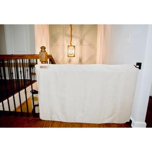 The Stair Barrier First Fabric Wall to Banister Baby Gate for Stairs 36”–43” Wide x 32” Tall – Dog Gate for Stairs, for Top or Bottom Staircase, Machine-Washable, Climb Proof, Designed in USA – Cream