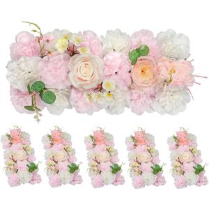 Wedding Arch Artificial Flowers Light Pink - 6pcs Faux Floral Swags Rose Silk Peony Realistic Arch Faux Plastic Arrangement for Romantic Wedding Wall Reception Ceremony Welcome Sign Decoration