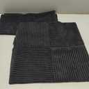 MIULEE Black Decorative Throw Pillow Covers 18x18 Inch for Couch Bed Sofa Pack of 2 Boho Farmhouse Throw Pillows Soft Cross Corduroy Patchwork Textured Cushion Cases