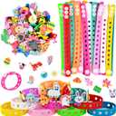 GOLDGE 20 Pcs Silicone Charm Bracelets for Kids with 50 Pcs Decorative Charms  Adjustable 8-Inch Rubber Wristbands for Students, Fun Charms & Bulk Party Favors for Boys & Girls