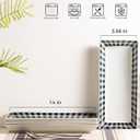 YHOSSEUN Halloween Serving Platters Set of 4, Black and White Serving Platters and Trays for Food, Rectangular Long Plates Serving Dishes for Entertaining, Checkered, 14 Inch