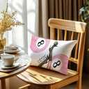 Trendy Preppy Pink Lucky 8 Ball Pillow Covers 18x18, Preppy Room Decor, Trendy Leopard Print 8 Ball Boots Decorative Throw Pillow Covers for Girls Bedroom Dorm Apartment, Set of 2