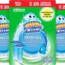 Scrubbing Bubbles Fresh Gel Toilet Bowl Cleaning Stamps Refills, Helps Keep Toilet Clean and Helps Prevent Limescale & Rings, Rainshower Scent, 12 Stamps (Pack of 3)