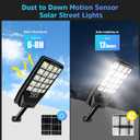6 Pack Solar Street Lights Outdoor Waterproof, 6500K 20000LM Wide Angle Solar Powered Flood Light with Motion Sensor & Remote Control,Dusk to Dawn Commercial Solar Outdoor Light for Parking Lot