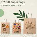 Ginkgo 100 Pcs Paper Gift Bags with Handles, Medium Size Brown Paper Bags 8x4.25x10.25 Inch, Kraft Bag Bulk for Party, Favor, Holiday, Goodie, Grocery and Shopping