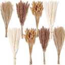 200PCS Dried Flower Bouquet Pampas Grass, Floral Decor for Home, Wedding, and Boho Style | Perfect for Vases, Fall, Spring, Summer, and Winter Arrangements