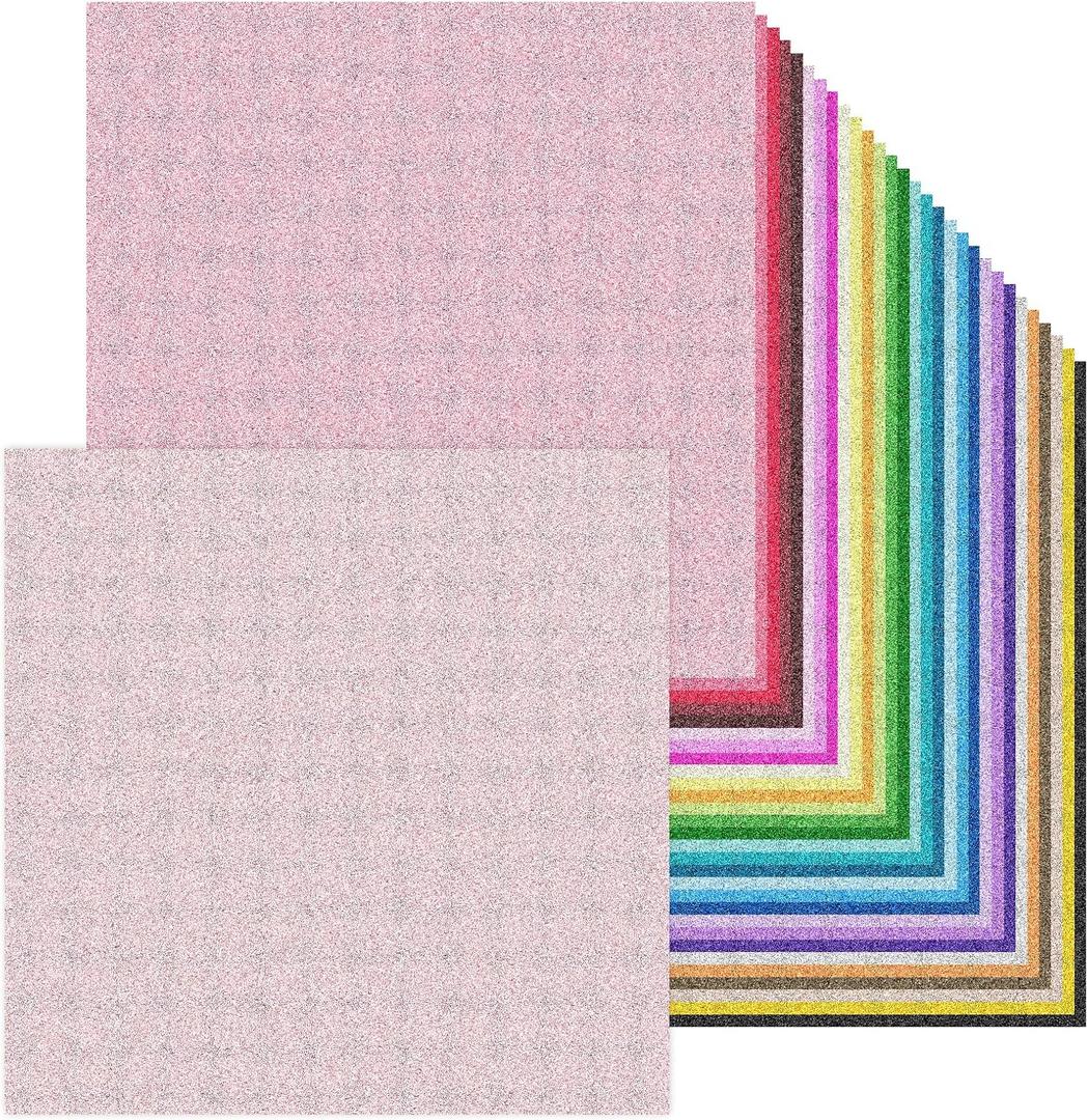 12 x 12 Inch Double Side Glitter Cardstock Paper 100LB Heavy weight No Shred Glitter Colored Card Stock for Card Making 30 Colors