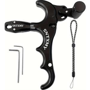 Bow Release for Compound Bow 360° Rotatable Thumb Release for Compound Bow Archery Trigger Release (BLACK)