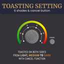 Elite Gourmet ECT1027G Cool-Touch 2 Slice Toaster, 6 Toast Settings & Cancel Function, Extra Wide 1.25 Slots Easily Fits Breads, English Muffins, Bagels & Waffles, Gunmetal Gray