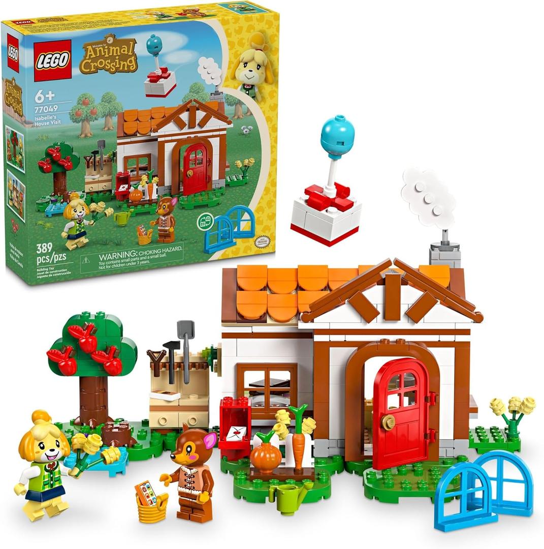 LEGO Animal Crossing Isabelles House Visit, Buildable Creative Toy for Kids, Includes Fauna and more Animal Crossing Toy Figures, Video Game Toy, Birthday Gift for Girls and Boys Ages 6 and Up, 77049
