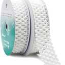 CT CRAFT LLC White Elastic Crochet Headband Ribbon for Sewing Tutu Hair Stretchy Bows Accessories Waistband Baby Boy Girl 1-1/4 inch (30mm) x 5 Yards x 2 Rolls