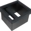 Antrader Bottomless Coffee Knock Box,Espresso Coffee Ground Knock Box Chute for Commercial Coffee Shop Office Home,Stainless Steel,Black (1Pcs)