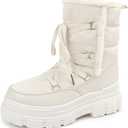 White Snow Boots for Women Waterproof Platform Winter Boots Anti-Slip Warm, Comfortable Outdoor Booties (9)