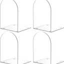 Acrylic Bookends 4 Pieces, Clear Bookends for Shelves, Book Ends for Shelves and Desktop Organizer, Transparent Shelf Book Stopper to Hold Books for Home Office Supplies