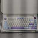 Redragon K673 MAX 75% Wireless Gasket RGB Gaming Keyboard, 3-Modes 81 Keys PBT Compact Mechanical Keyboard w/Hot-Swap Socket, Dedicated Knob Control & 5-Layer Noise Dampening, Custom Linear Switch (Moonrise Violet)