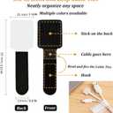 4 x 36PCS Cable Organizer Hook and Loop Cable Ties, Self Adhesive Hook and Loop Cable Straps Sticky-Back Cable Management Cord Organizer Cable Clip for Household & Office Essentials (White*36)