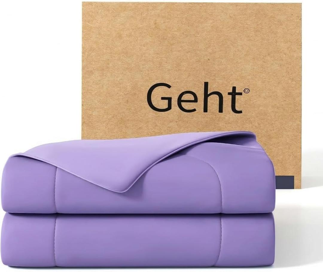Cooling Blanket for Hot Sleepers & Night Sweats – Cooling Comforter, Breathable Lightweight Double-Sided Summer Bedding, Breathable Soft All Season (Lavender, Queen (90"x90"))